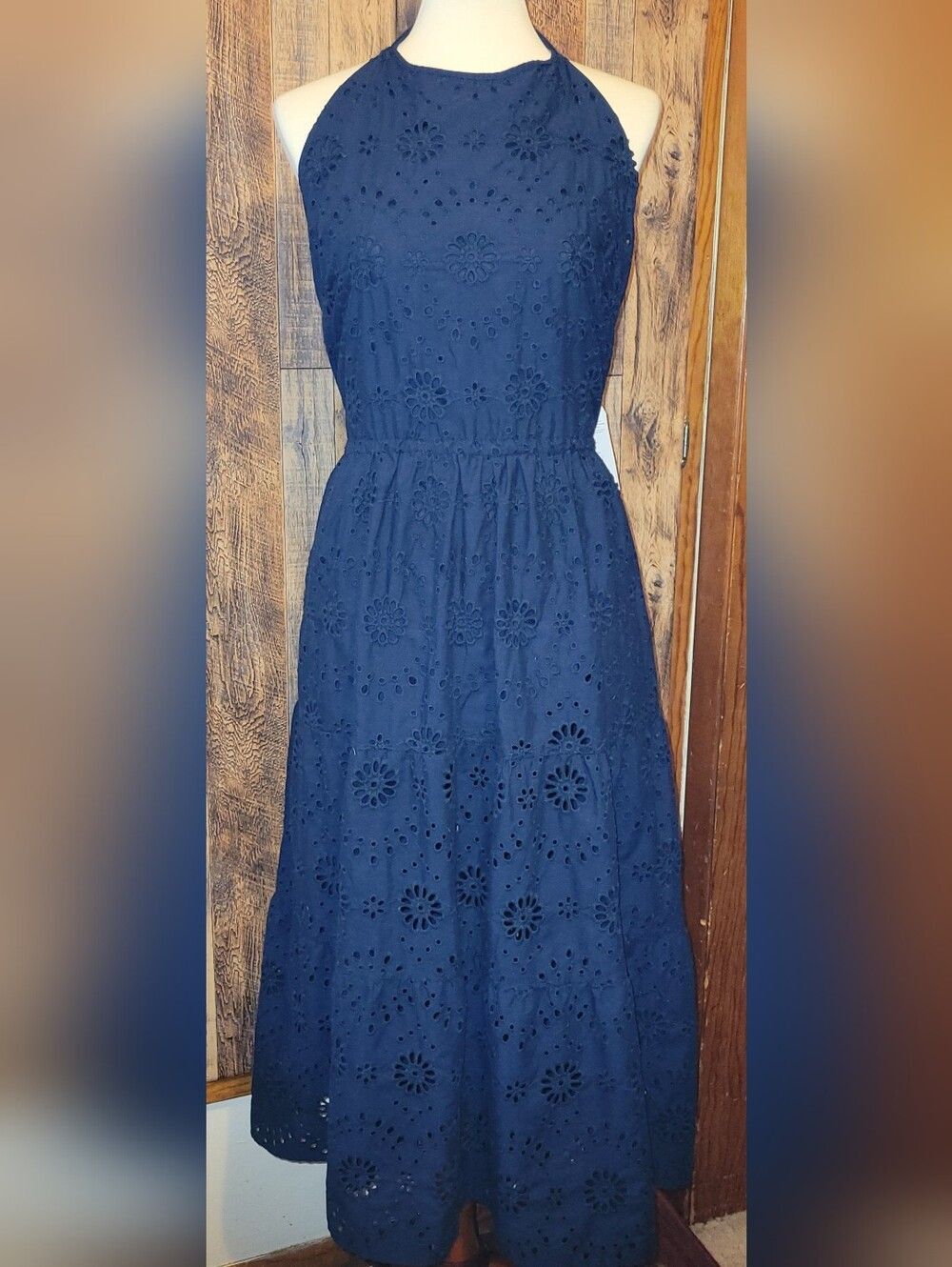 Navy Time And Tru Eyelet Sundress